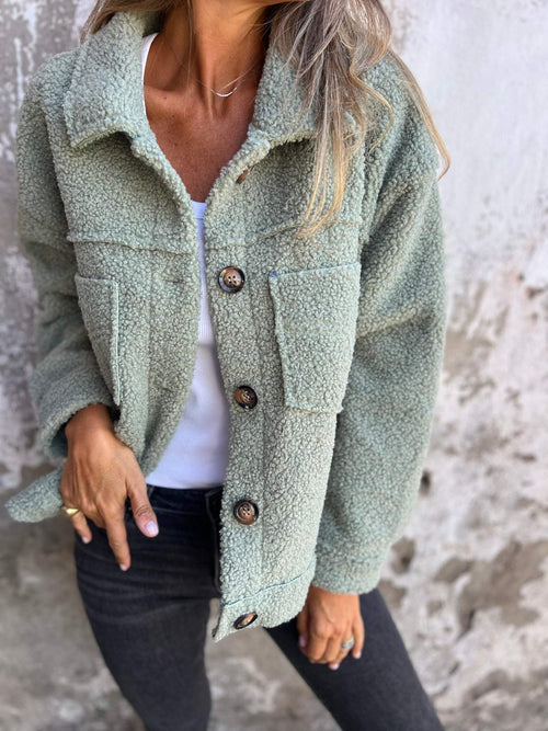 Emilia | Notch Lapel Longline Coat with Button-Front for Women