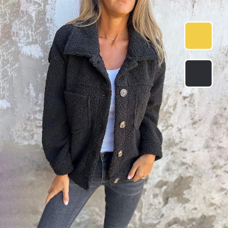 Emilia | Notch Lapel Longline Coat with Button-Front for Women