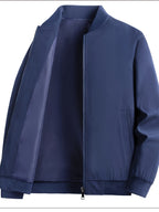Christian | Ribbed Collar Longline Bomber Jacket for Men