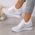 Nadalynn | Rhinestone Mesh Slip-On Sneakers for Women
