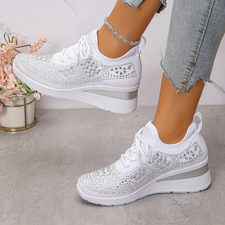 Nadalynn | Rhinestone Mesh Slip-On Sneakers for Women