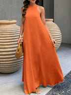 Noor | Textured Halter Neck Maxi Dress for Women