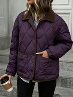 Christiane | Quilted Diamond-Stitch Puffer Jacket with Collar
