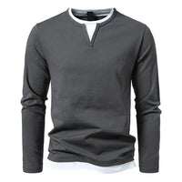 Vincent | Ribbed Crew Neck Long Sleeve Shirt for Men