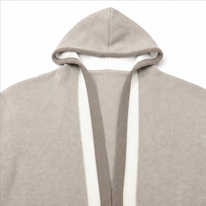Amalia Color-Block Hooded Long-Line Cardigan for Women