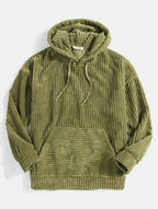 Priska | Ribbed Cord-Look Kangaroo Pocket Hoodie for Women