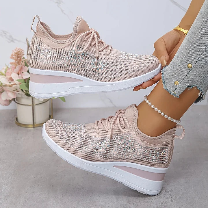 Nadalynn | Rhinestone Mesh Slip-On Sneakers for Women