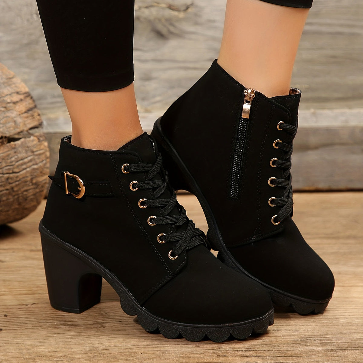 Fleur | Pointed-Toe Block Heel Ankle Boots for Women
