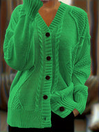 Luna | Cable-Knit Button-Front Cardigan for Women