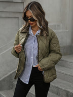 Christiane | Quilted Diamond-Stitch Puffer Jacket with Collar