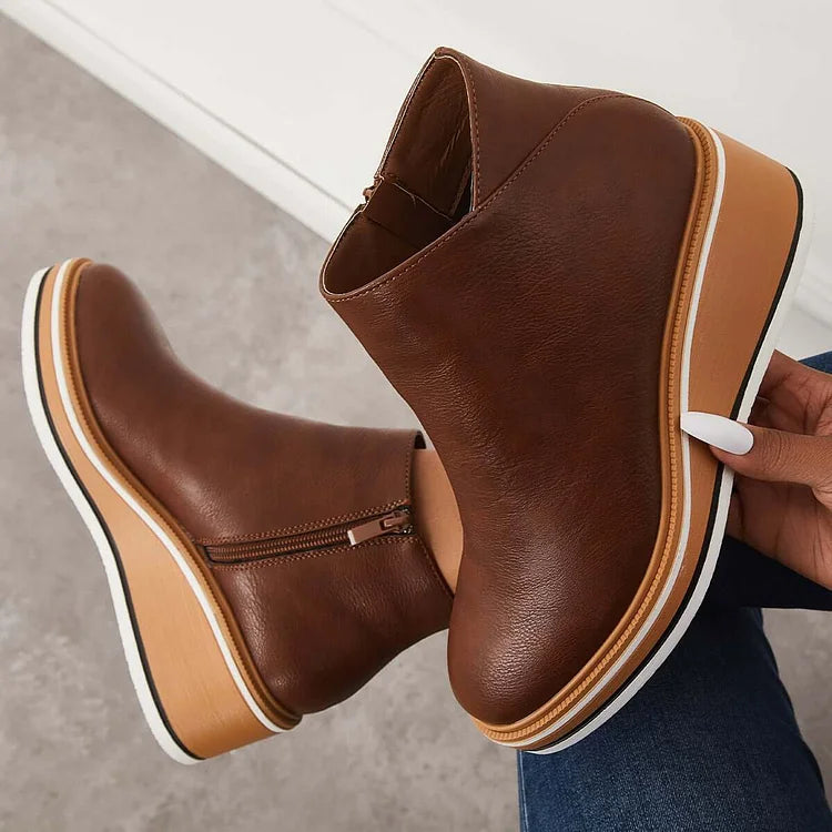 Hanne | Side-Zip Ankle Boots with Structured Sole for Women