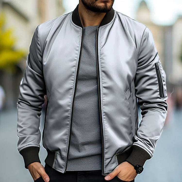 Arnold | Ribbed Collar Bomber Jacket for Men