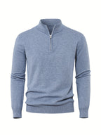 Anton | Ribbed Quarter-Zip Sweater with Stand Collar for Men