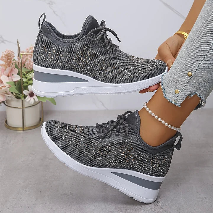 Nadalynn | Rhinestone Mesh Slip-On Sneakers for Women