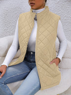 Sigrid Quilted Zip-Up Vest with Stand Collar for Women