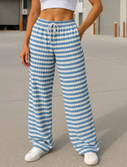 Federica | Striped Wide Leg Sweatpants with Pockets for Women