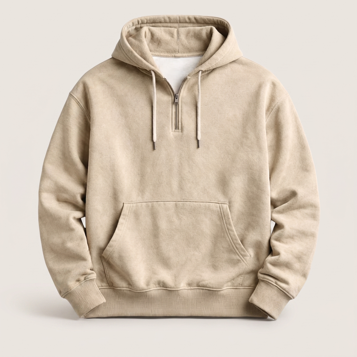 Dawson | Quarter-Zip Washed Hoodies with Ribbed Hem for Men