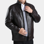 Tiemen | Men's Stand Collar Leather Jacket Casual Jacket