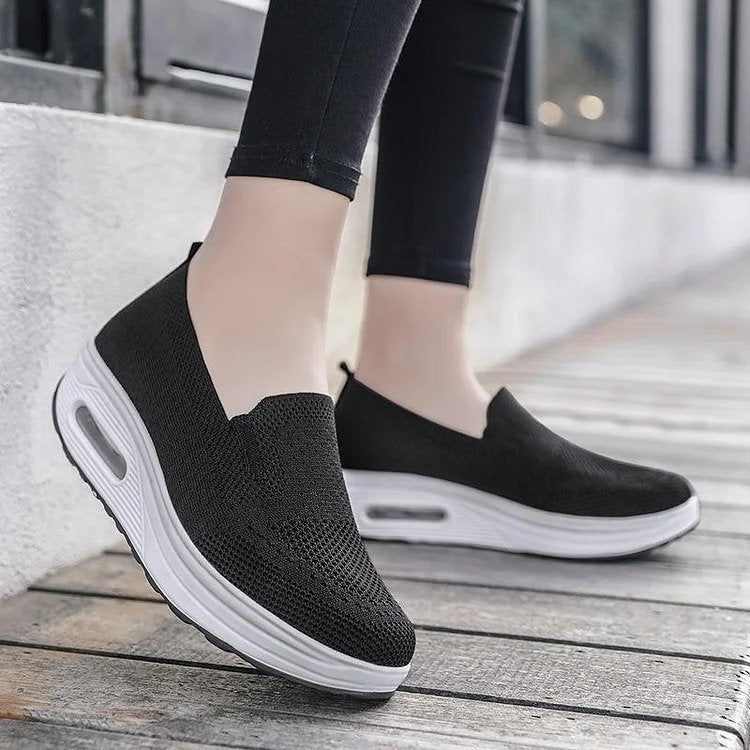 Nova | Cushioned Slip-On Sneakers with Ribbed Trim for Women
