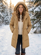 Lara | Hooded Quilted Puffer Jacket with Drawstring Waist