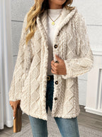 Anita Cable-Knit Teddy Hooded Coat for Women