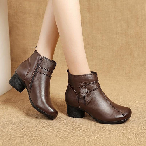Cheryl | Chunky Heel Ankle Winter Boots for Women
