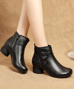 Cheryl | Chunky Heel Ankle Winter Boots for Women