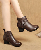 Cheryl | Chunky Heel Ankle Winter Boots for Women