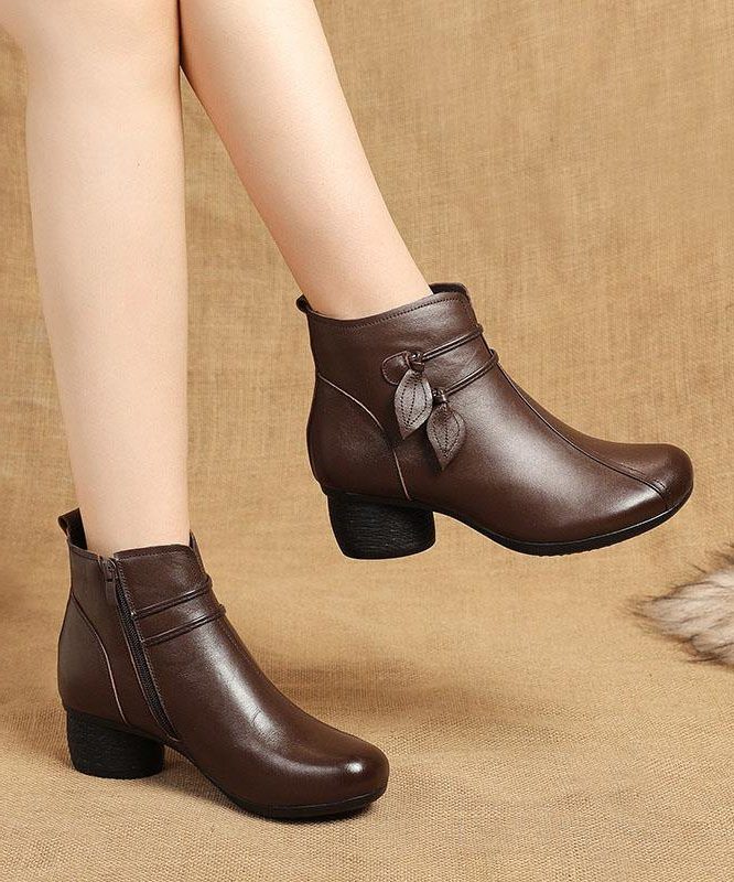 Cheryl | Chunky Heel Ankle Winter Boots for Women