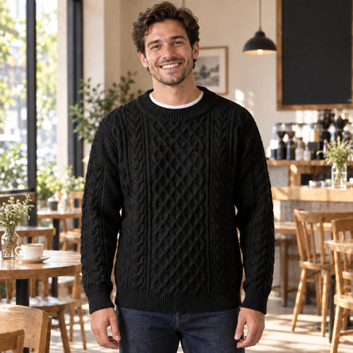Coby | Cable Knit Sweater with Crewneck for Men