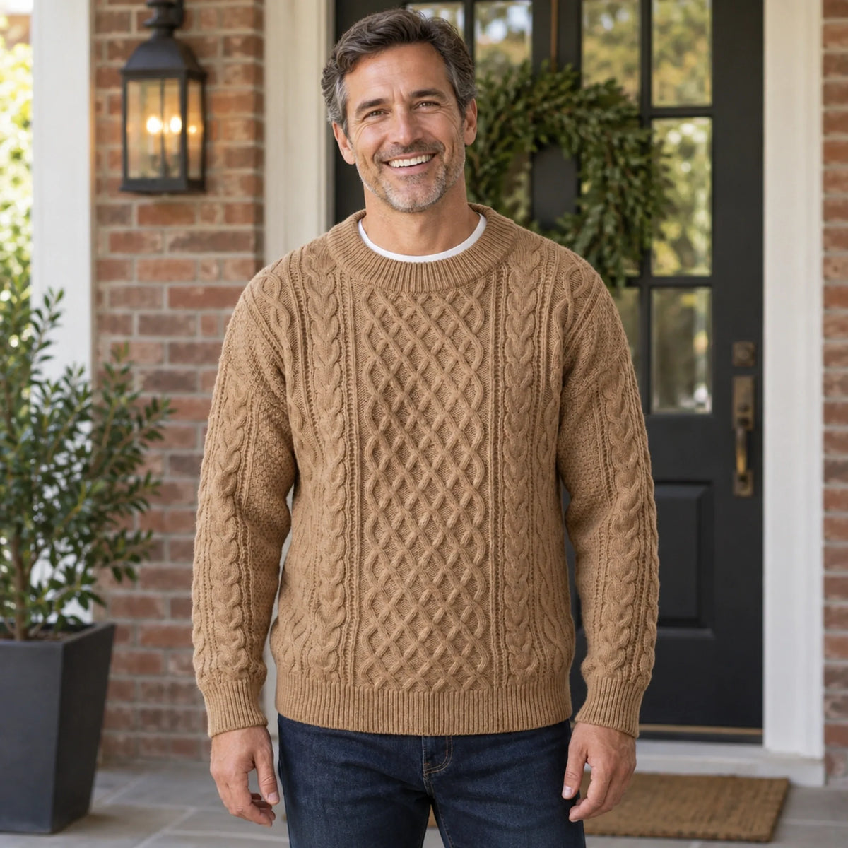 Coby | Cable Knit Sweater with Crewneck for Men