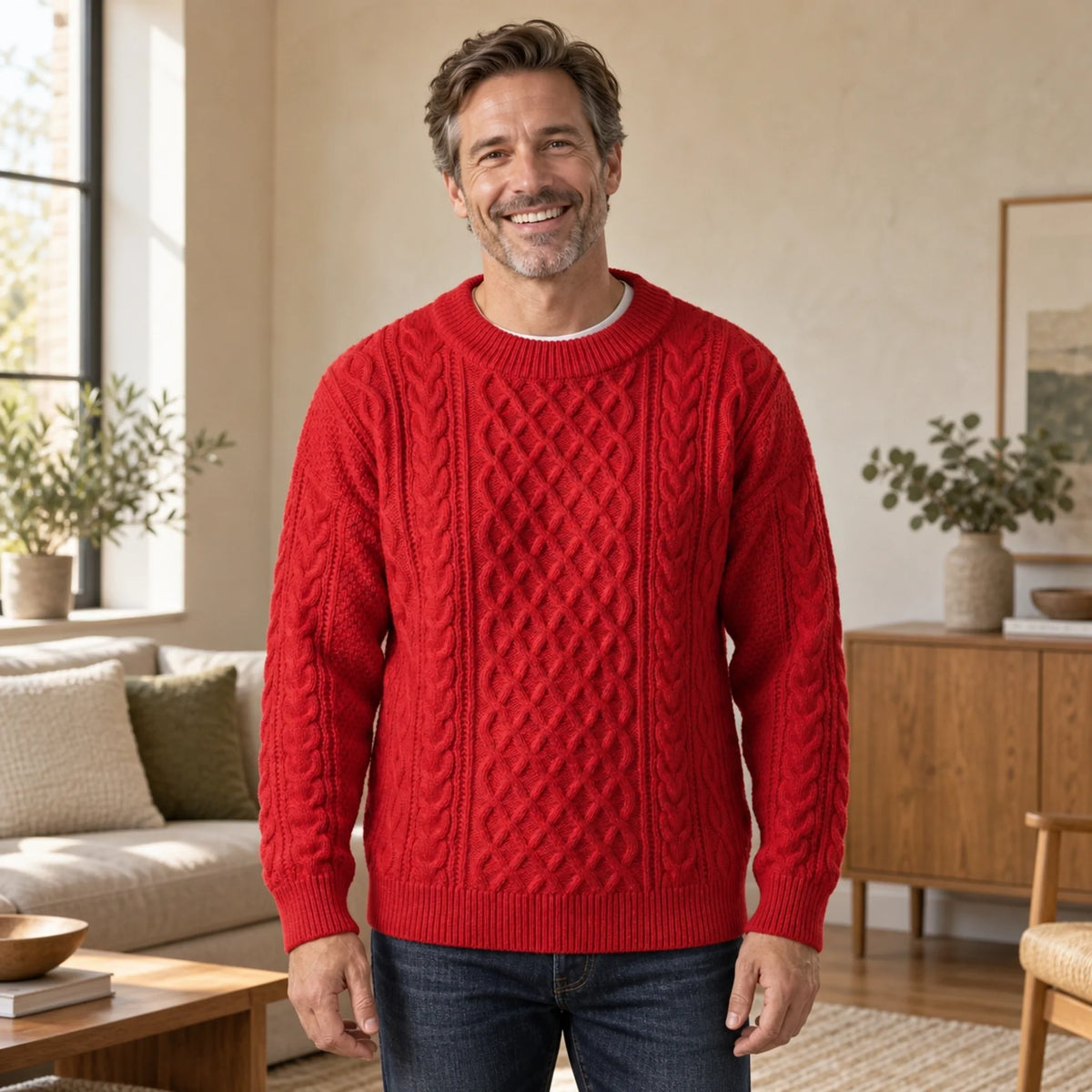 Coby | Cable Knit Sweater with Crewneck for Men