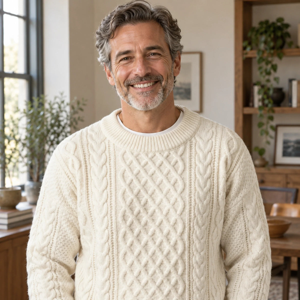 Coby | Cable Knit Sweater with Crewneck for Men