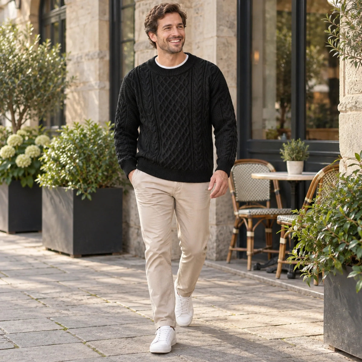 Coby | Cable Knit Sweater with Crewneck for Men