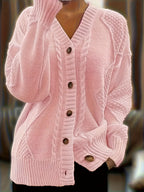Luna | Cable-Knit Button-Front Cardigan for Women