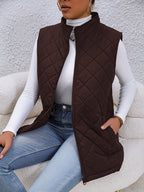 Sigrid Quilted Zip-Up Vest with Stand Collar for Women