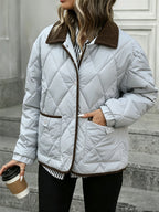 Christiane | Quilted Diamond-Stitch Puffer Jacket with Collar