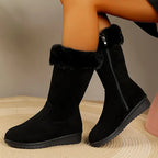 Madge | Mid-Calf Winter Boots with Fur Trim for Women