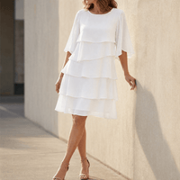 Alida Tiered Ruffle Midi Dress with Flutter Sleeves for Women