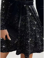 Emma | Sequin Velvet Wrap Mini Dress for Women