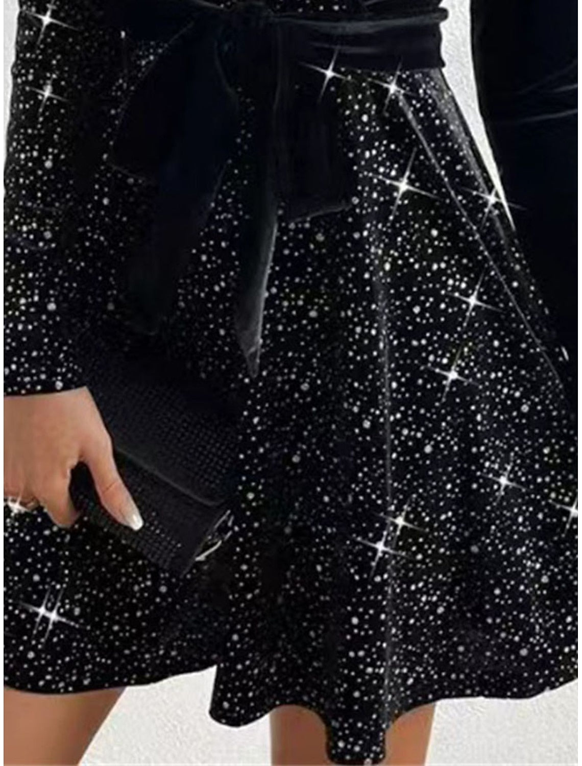 Emma | Sequin Velvet Wrap Mini Dress for Women