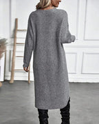 Hedvig | Ribbed Knit Wrap-Front Sweater Dress for Women