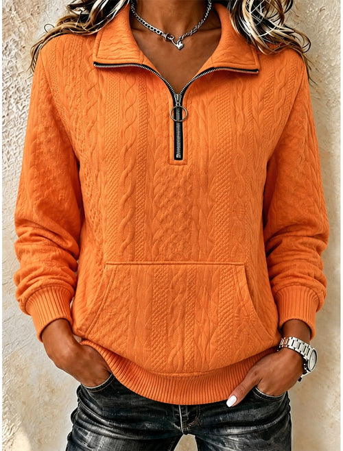 Elisa | Cable Knit Quarter-Zip Cardigan Pullover for Women