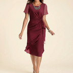 Aline Twist-Waist Ruffle Midi Dress for Women