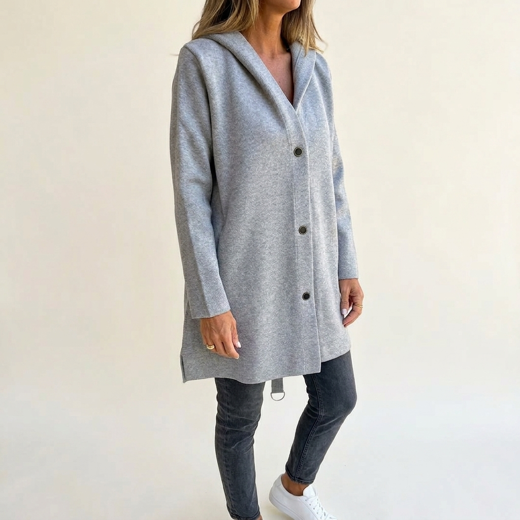 Juno | Oversized Hooded Button-Front Cardigan with Pockets