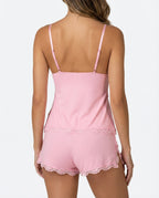 Barbla | Lace-Trim V-Neck Cami Shorts Set for Women