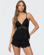 Barbla | Lace-Trim V-Neck Cami Shorts Set for Women