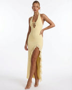 Marisabel | Plunge Neckline Ruffle Maxi Dress for Women