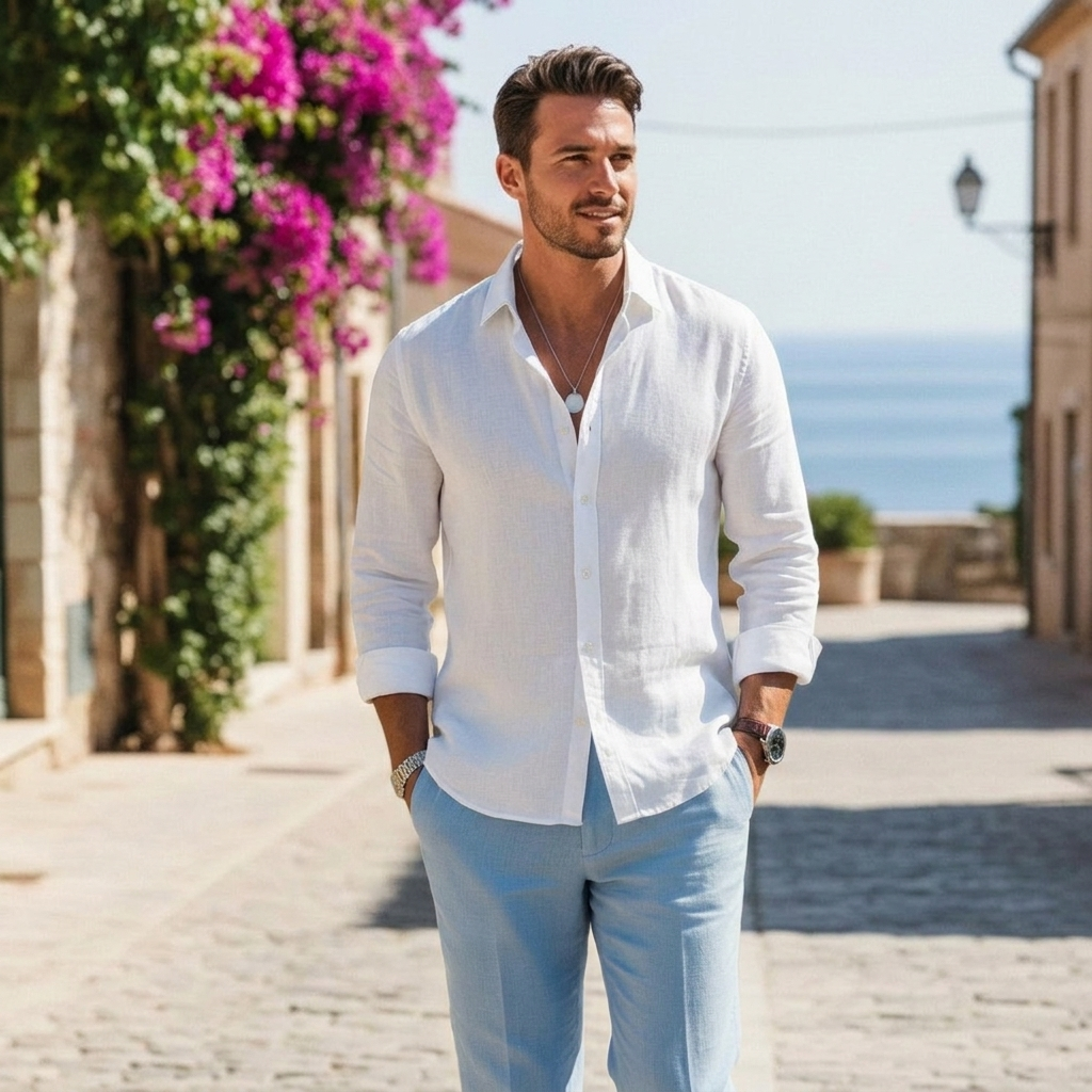 Rowan | Men's Button Front Shirt Point Collar – Weekend Casual