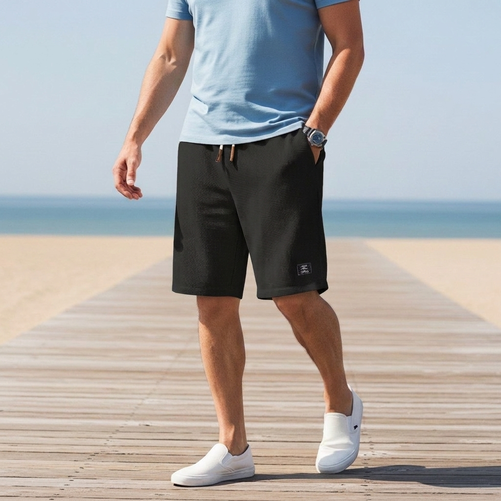 Men's Relaxed-Fit Woven Shorts - Drawstring Waist Summer Casual